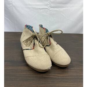Toms Burlap Natural Desert Wedge Boot